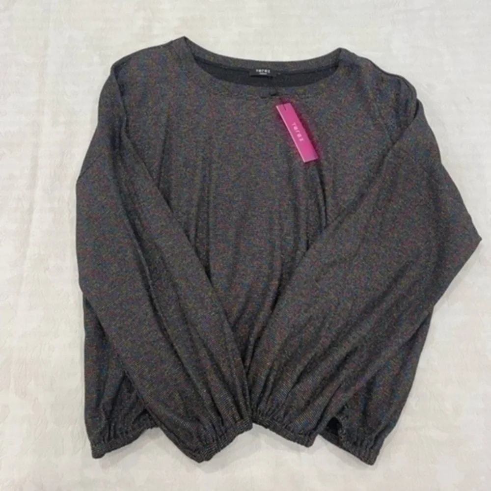 NWT! TEREZ COLORFUL RAINBOW TEREZ LUREX WAFFLE TOP NWT SIZE MEDIUM